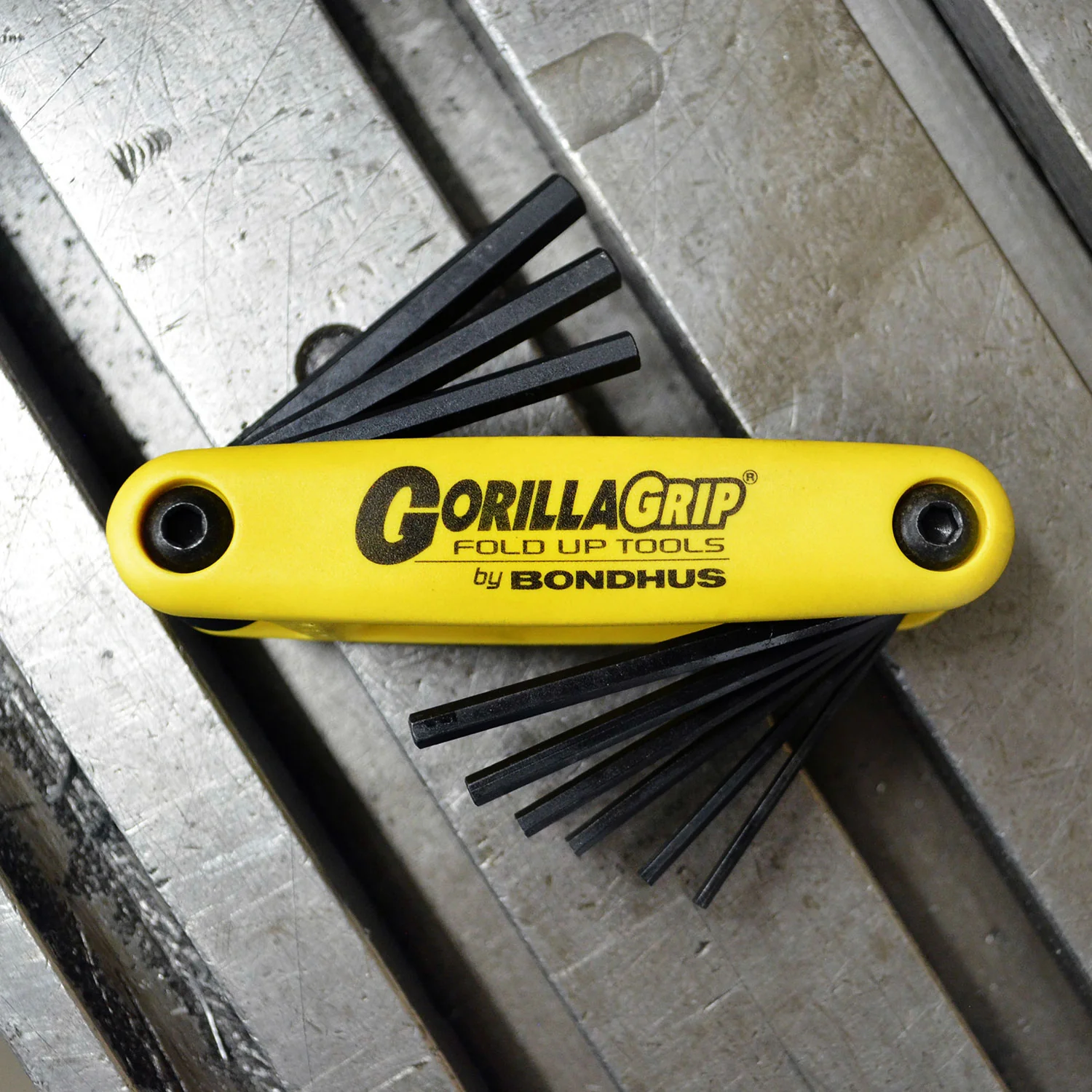 BONDHUS Gorilla Grip Hex fold up Imperial Key Set 5/64 -1/4" HF9 - Image 2
