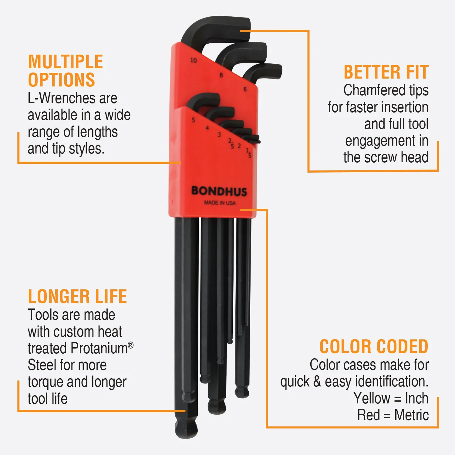 BONDHUS BLX9MXL BallEnd Hex Key 9pcs Set - Image 3